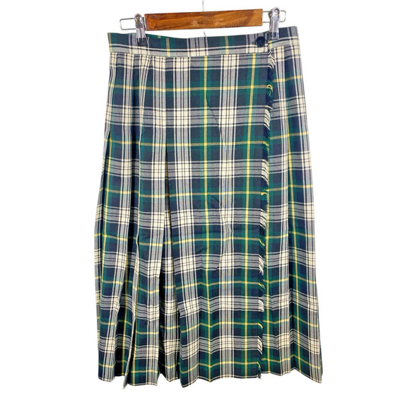 Talbots Skirt 12P Tartan Stewart Dress Plaid Worsted Wool Wrap Maxi Academia - Picture 1 of 12